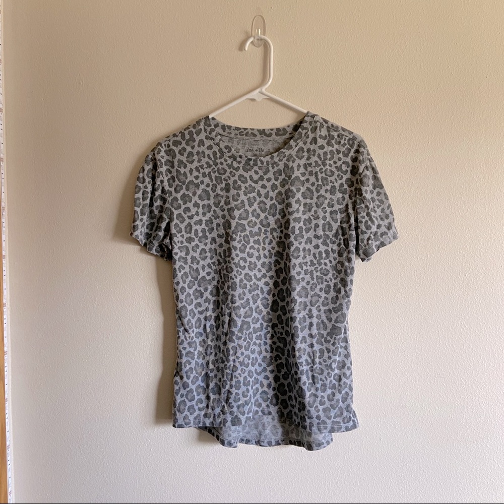 Leopard Print Gray Tee